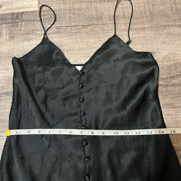 CAMI NYC Cressida Button-Front Silk Slip Dress in Black - Picture 8 of 9